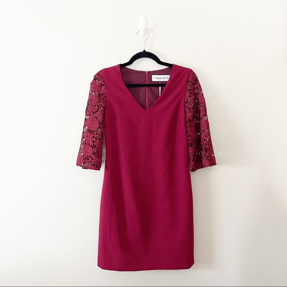 NWT Camilyn Beth Simone Lace Sleeve Dress Made in USA